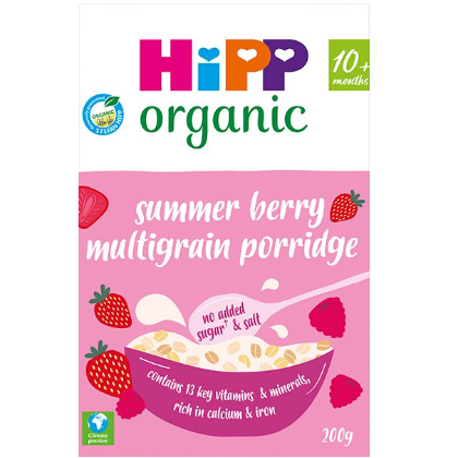 HiPP Organic Summer Berry Multigrain Porridge Baby Cereal (from 10 Months) 200g