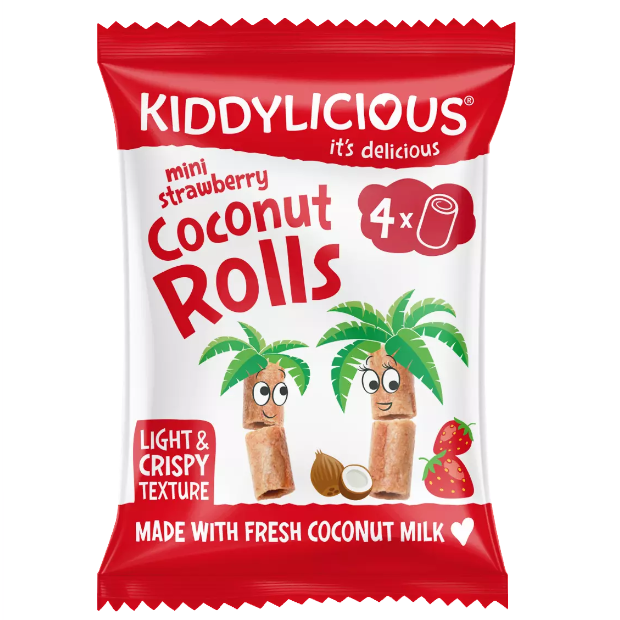 Kiddylicious Coconut Rolls pack (Strawberry favour)